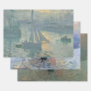 Claude Monet Sonnenaufgang 1873 Segelboote Hafen K Geschenkpapier Set