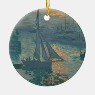 Claude Monet Sonnenaufgang Marine Segelboot Impres Keramik Ornament