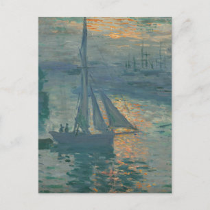 Claude Monet Sonnenaufgang Marine Segelboot Impres Postkarte