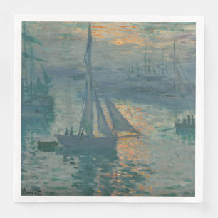 Claude Monet Sonnenaufgang Marine Segelboot Impres Serviette