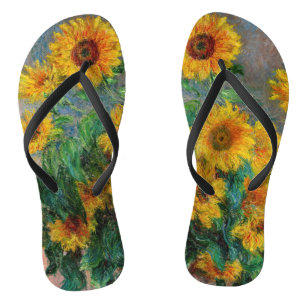 Claude Monet - Sonnenblumenstrauß Badesandalen