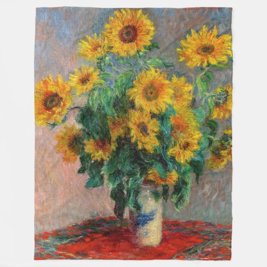 Claude Monet - Sonnenblumenstrauß Fleecedecke (Vorderseite)