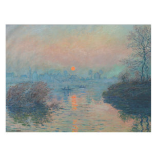 Claude Monet - Sonnenuntergang an der Seine bei La Tischdecke