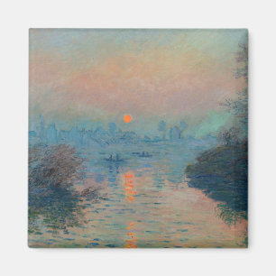 Claude Monet - Sonnenuntergang an der Seine in Lav Magnet