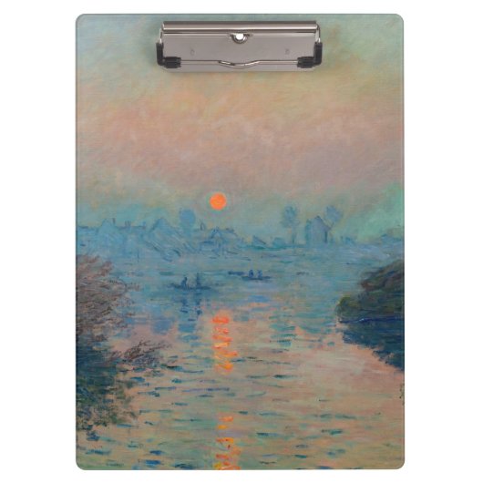 Claude Monet - Sonnenuntergang auf der Seine am La Klemmbrett (Vorderseite)