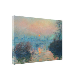 Claude Monet - Sonnenuntergang auf der Seine am La Leinwanddruck