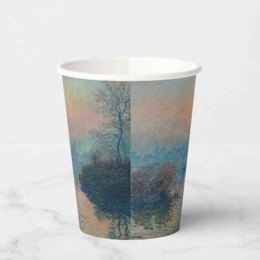 Claude Monet - Sonnenuntergang auf der Seine am La Pappbecher (Links)