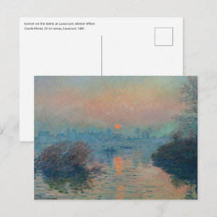 Claude Monet - Sonnenuntergang auf der Seine am La Postkarte