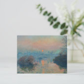 Claude Monet - Sonnenuntergang auf der Seine am La Postkarte (Stehend Vorderseite)