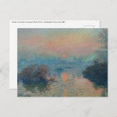 Claude Monet - Sonnenuntergang auf der Seine am La Postkarte (Vorne/Hinten)