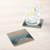 Claude Monet - Sonnenuntergang auf der Seine am La Rechteckiger Pappuntersetzer (Vor Ort)