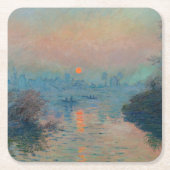 Claude Monet - Sonnenuntergang auf der Seine am La Rechteckiger Pappuntersetzer (Vorderseite)