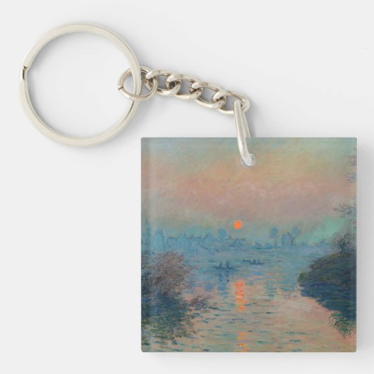 Claude Monet - Sonnenuntergang auf der Seine am La Schlüsselanhänger (Vorderseite)