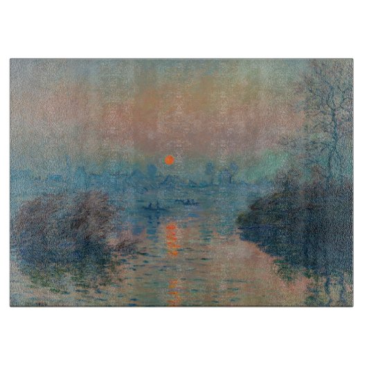 Claude Monet - Sonnenuntergang auf der Seine am La Schneidebrett (Vorderseite)