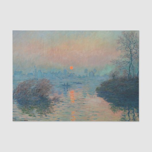 Claude Monet - Sonnenuntergang auf der Seine am La Seidenpapier (Vorderseite)