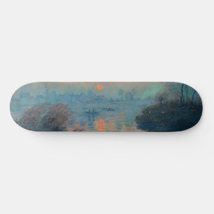 Claude Monet - Sonnenuntergang auf der Seine am La Skateboard