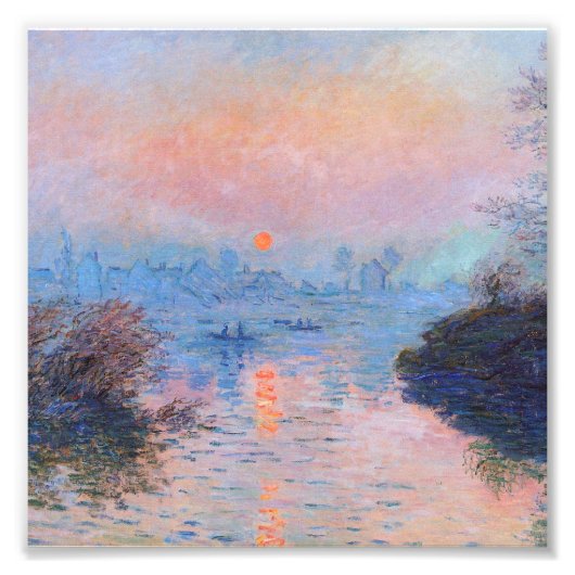 Claude Monet - Sonnenuntergang auf der Seine Fotodruck (Vorne)