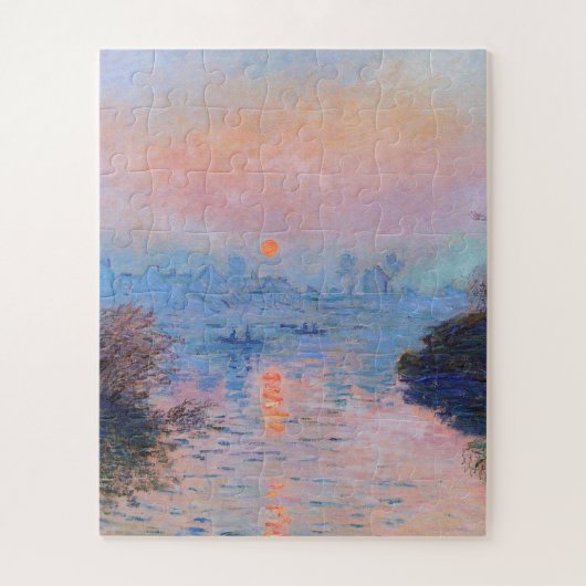 Claude Monet - Sonnenuntergang auf der Seine Puzzle (Vertikal)
