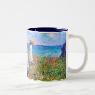 Claude Monet: Spaziergang an der Steilküste bei Po Zweifarbige Tasse