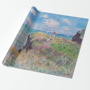 Claude Monet - Spaziergang auf der Klippe in Pourv Geschenkpapier