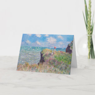 Claude Monet - Spaziergang auf der Klippe in Pourv Karte