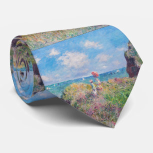 Claude Monet - Spaziergang auf der Klippe in Pourv Krawatte