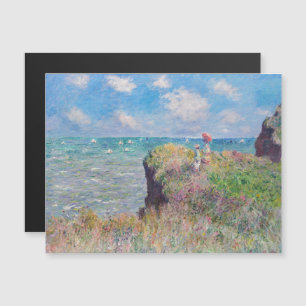 Claude Monet - Spaziergang auf der Klippe in Pourv Magnetkarte
