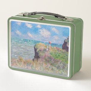Claude Monet - Spaziergang auf der Klippe in Pourv Metall Brotdose