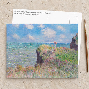Claude Monet - Spaziergang auf der Klippe in Pourv Postkarte