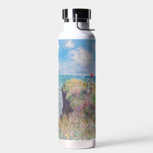 Claude Monet - Spaziergang auf der Klippe in Pourv Trinkflasche