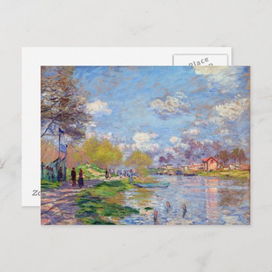 Claude Monet Spring von der Seine Postkarte (Vorne/Hinten)
