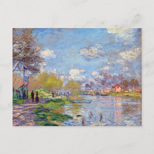 Claude Monet Spring von der Seine Postkarte (Vorderseite)