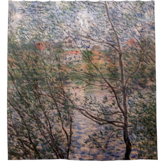 Claude Monet - Springtime durch die Zweige Duschvorhang (Vorderseite)