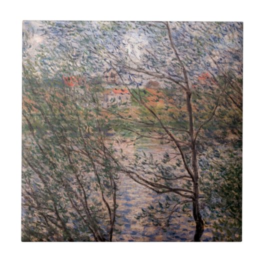 Claude Monet - Springtime durch die Zweige Fliese (Vorderseite)