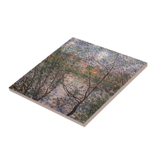 Claude Monet - Springtime durch die Zweige Fliese (Seite)