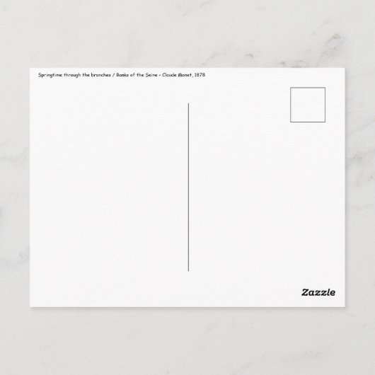 Claude Monet - Springtime durch die Zweige Postkarte (Rückseite)
