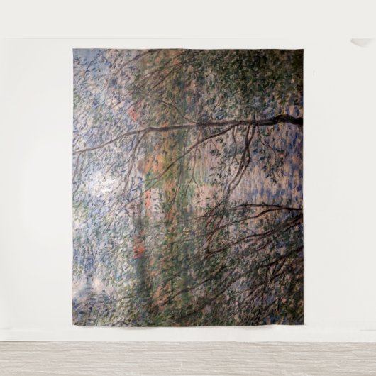 Claude Monet - Springtime durch die Zweige Wandteppich (Vorderseite)