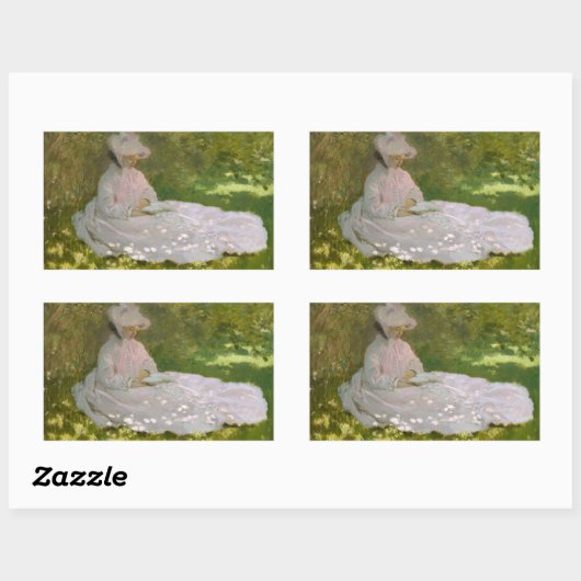 Claude Monet - Springtime Rechteckiger Aufkleber (Blatt)