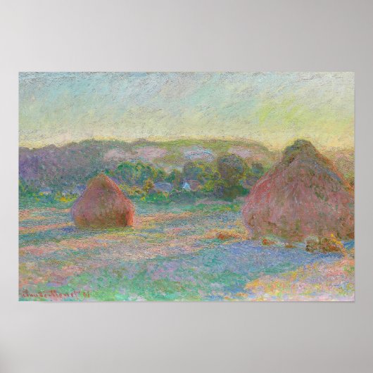 Claude Monet Stacks of Wheat End Summer Artwork Poster (Vorne)