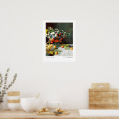 Claude Monet Still Life mit Blume und Obst Poster (Küche)
