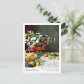 Claude Monet Still Life mit Blume und Obst Postkarte (Stehend Vorderseite)
