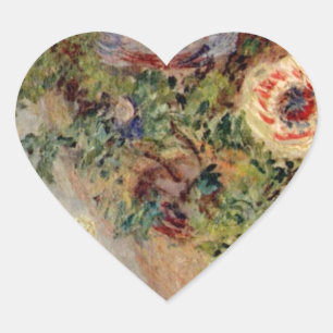 Claude Monet Stillleben mit Anemone Destiny Gesche Herz-Aufkleber