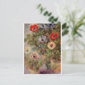 Claude Monet Stillleben mit Anemone Destiny Gesche Postkarte (Stehend Vorderseite)