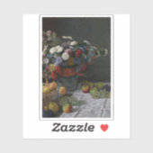 Claude Monet - Stillleben mit Blume und Obst Aufkleber (Blatt)
