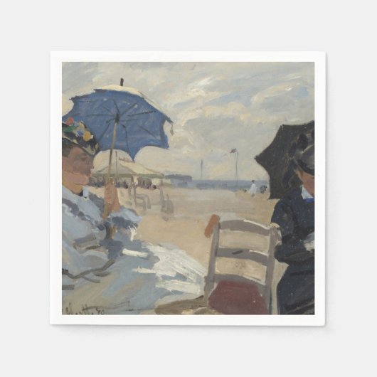 Claude Monet Strand Szene Serviette (Vorderseite)
