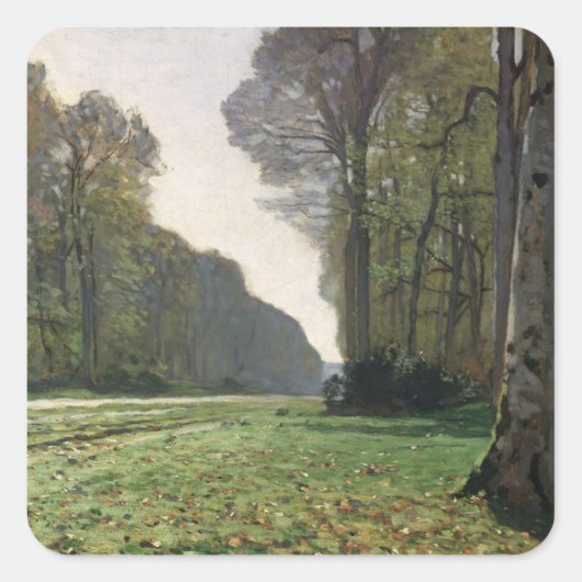 Claude Monet | Straße nach Bas-Breau, Fontaineblea Quadratischer Aufkleber (Vorderseite)