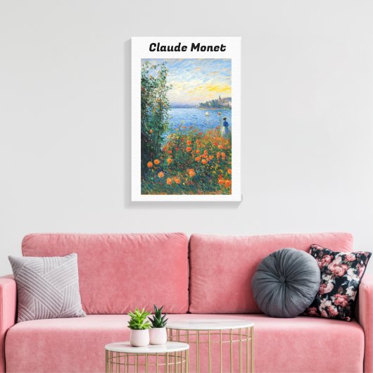 Claude Monet Stretched Canvas Print Leinwanddruck (Insitu (Wohnzimmer))