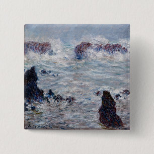 Claude Monet - Sturm an der Küste von Belle-Ile Button