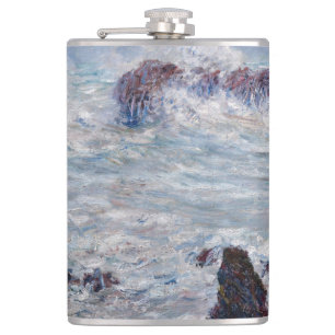 Claude Monet - Sturm an der Küste von Belle-Ile Flachmann