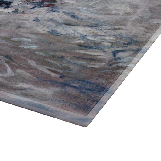 Claude Monet - Sturm der Belle-Ile Schneidebrett (Ecke)